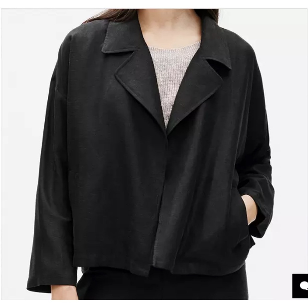 EILEEN FISHER ORGANIC LINEN BLEND SLUB JACKET Sz PL